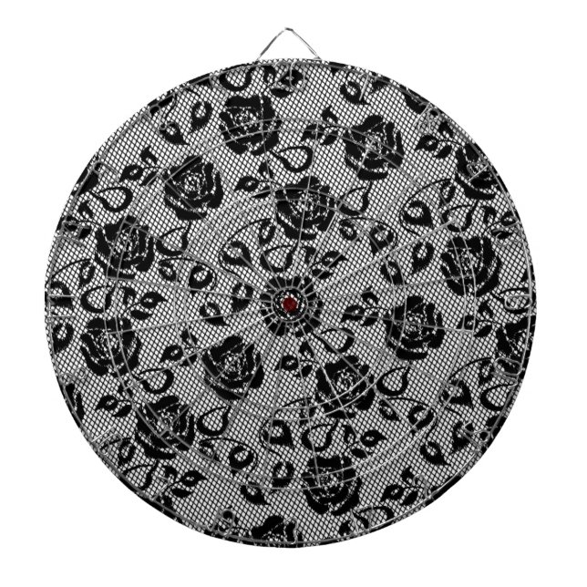 Faux Black Lace Rose Cible de flechettes de pêche (Devant)