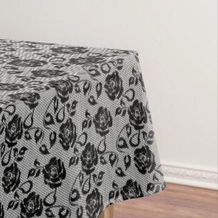 Faux Black Lace Rose Fishnet Tablecloth Gift