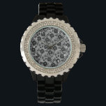 Faux Black Lace Watch<br><div class="desc">Faux Black Lace Watches Romantic Roses Fishnet Watch - or Choose / add your favourite background colour ! You can also add your text / name. Resize and move or remove / add element - image / text with Customization tool. Design by MIGNED. Please see my others projects / designs....</div>