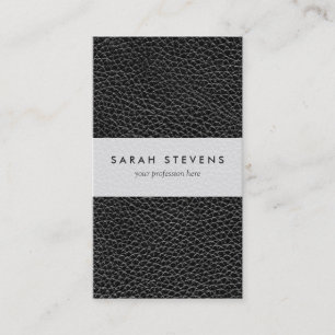 Faux Black Leather Business Card