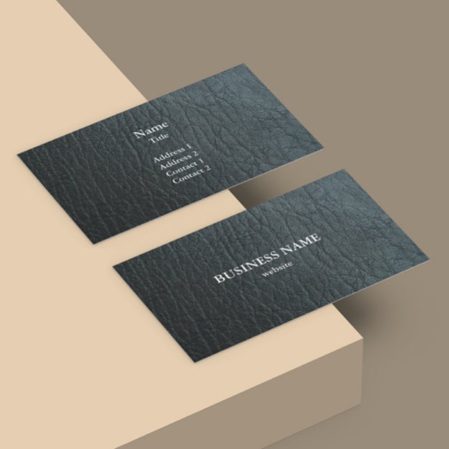 Faux Black Leather Texture Business Card (Creator Uploaded)