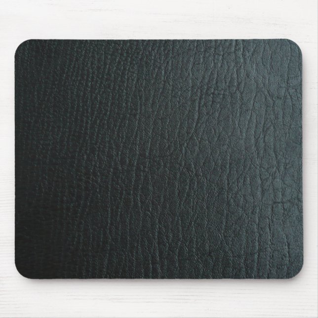 Faux Black Leather Texture Mouse Pad (Front)