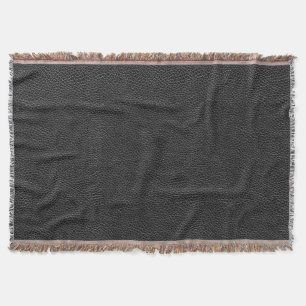 Faux Black Leather Throw Blanket