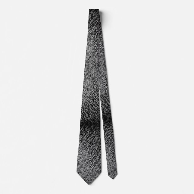 Faux Black Leather Tie (Front)