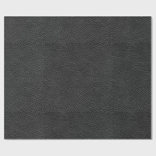 Faux Black Leather Wrapping Paper