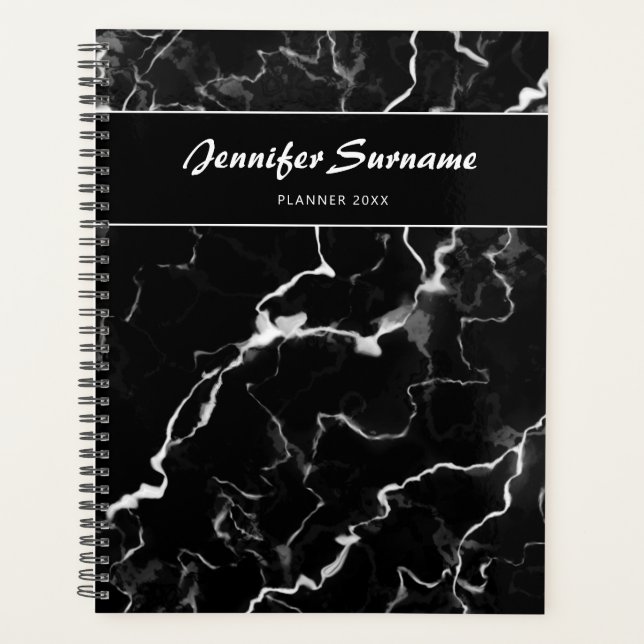 Faux Black Marble Texture Look Avec Texte Personna (Devant)