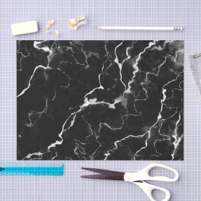 Faux Black Marble Texture Look Tissue Paper (Craft)
