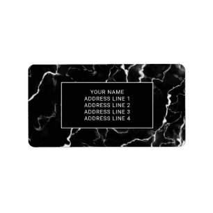 Faux Black Marble Texture Look With Custom Text Label
