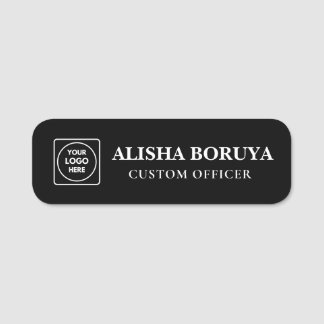 Faux Black Metal Logo Tag nametags