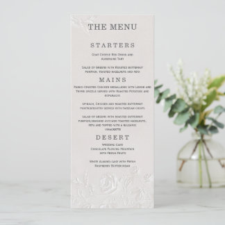 Faux Blind Embossed Arch Wedding Menu Card