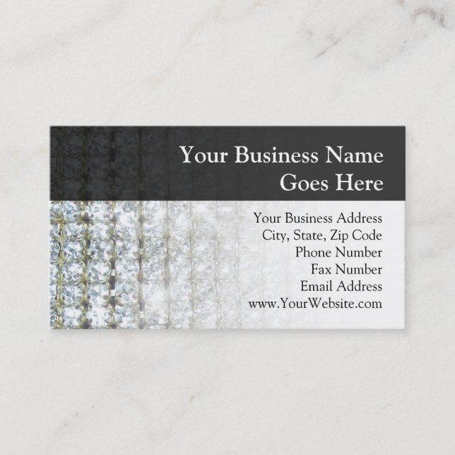 Faux Bling Business Card (Front)