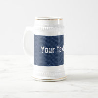 Faux Blue Denim Beer Stein with Custom Text
