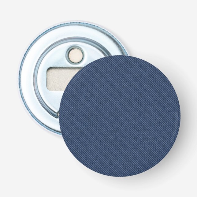 Faux Blue Denim Fabric Bottle Opener (Front)