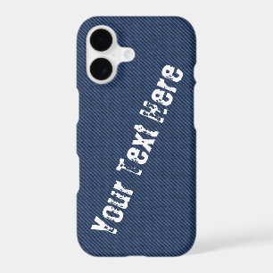 Faux Blue Denim Fabric Custom Text iPhone Case