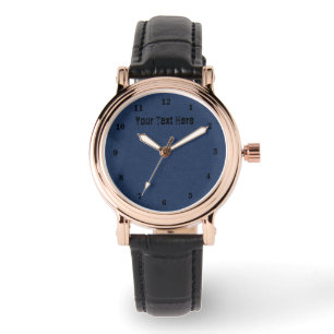 Faux Blue Denim Watch Personalized Custom Text