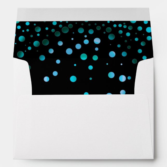 Faux Blue Foil Confetti Elegant Sparkles Envelope (Back (Bottom))