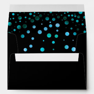 Faux Blue Foil Confetti Elegant Sparkles Envelopes
