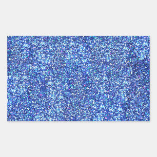 Faux Blue Glitter Blank Template Glamourous Classi Sticker