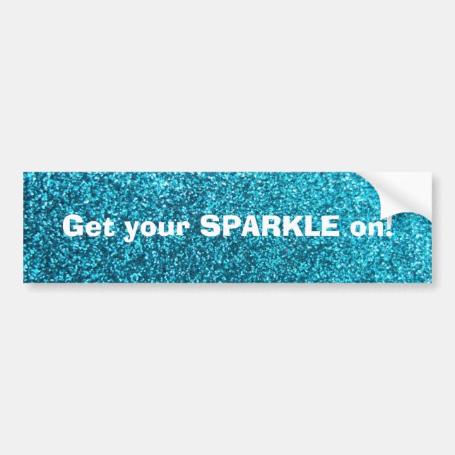 Faux Blue Glitter Bumper Sticker (Front)