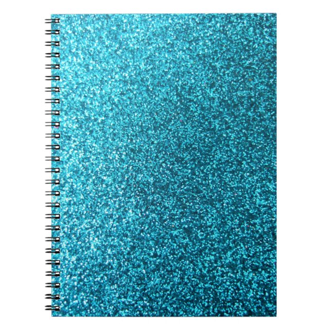 Faux Blue Glitter Notebook (Front)