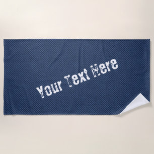 Faux Blue Jeans Beach Towel Your Custom Text Name
