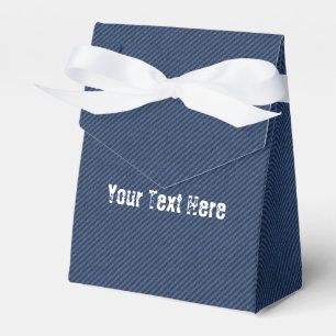 Faux Blue Jeans Denim Favour Boxes with Custom Tex