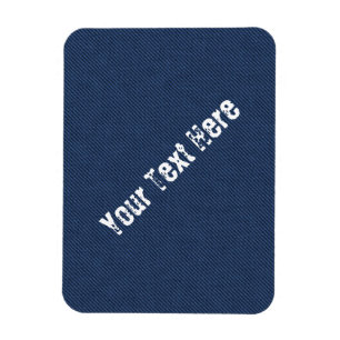Faux Blue Jeans Fabric Custom Text Magnet