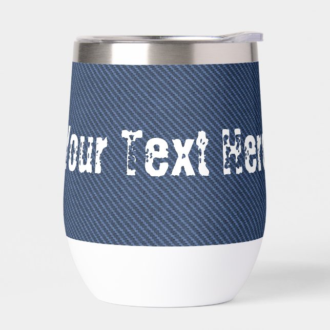 Faux Blue Jeans Fabric Custom Text Personalized (Left)