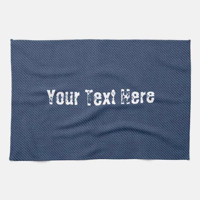 Faux Blue Jeans Fabric Serviette de cuisine - Votr (Horizontal)