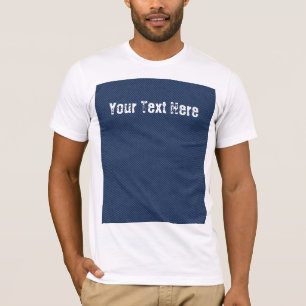 Faux Blue Jeans Fabric T-Shirt avec texte personna