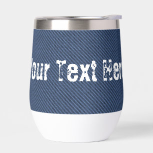 Faux Blue Jeans Fabric Texte personnalisé Personna