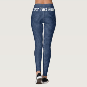 Faux Blue Jeans Leggings with Your Text