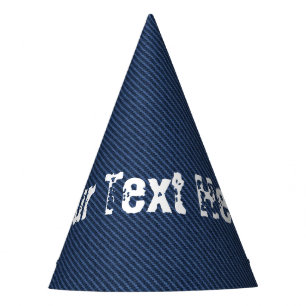 Faux Blue Jeans Party Hat with Custom Text