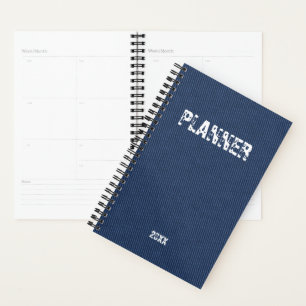 Faux Blue Jeans Planner personalized Add Year