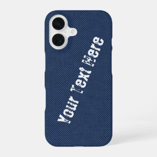 Faux Blue Jeans Your Text Name iPhone 16 Case