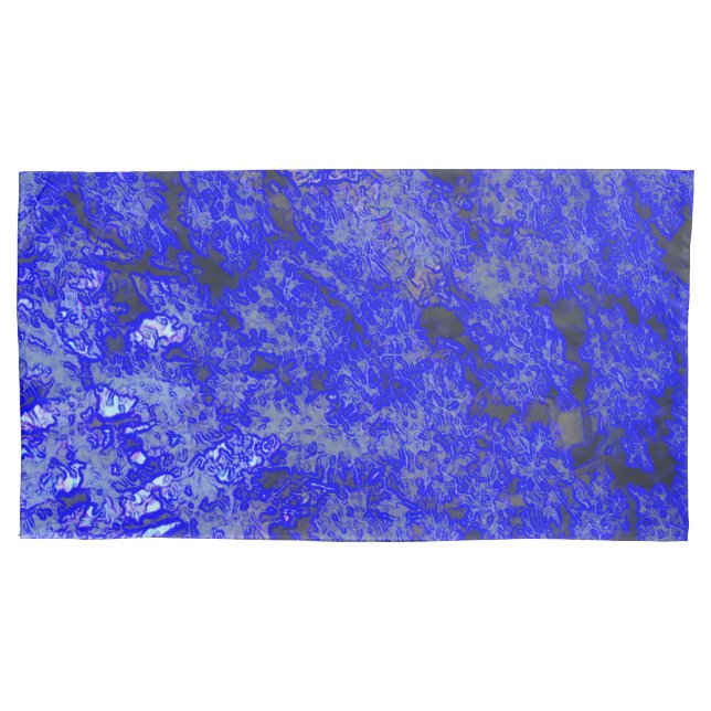 Faux Blue Marble King Size Pillowcase Pair (Front-Left)