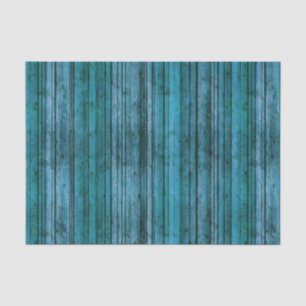 Faux Blue Rustic Wood Background Decoupage Tissue Paper