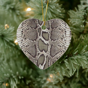 Faux Boa Constrictor Snakeskin Ceramic Ornament