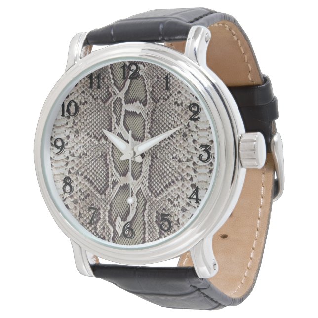 Faux Boa Constrictor Snakeskin Watch (Angled)