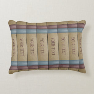 Faux Book Shelf Book Spines Library Decorative Pillow