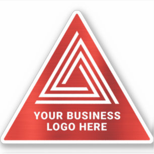 Faux Bright Red Foil Triangular Logo