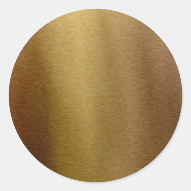 Faux Bronze Brushed Metal Stainless Background Classic Round Sticker (Front)