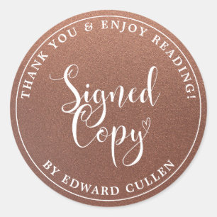 Faux Bronze Personalized Handwriting Signed Copy Classic Round Sticker
