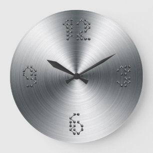 Faux Brossé Tôle Acier Moderne Horloge murale