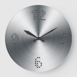 Faux Brossé Tôle Acier Moderne Horloge murale