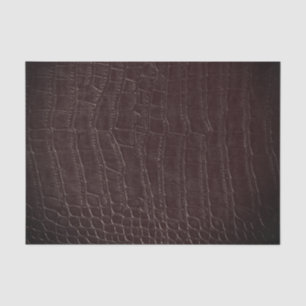 Faux Brown Alligator Leather Print Texture Tissue Paper