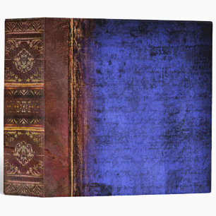 Faux Brown and Blue Leather Ancient Tome Binder