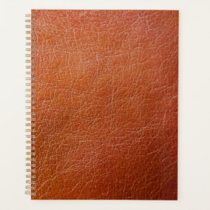 Faux brown leather planner