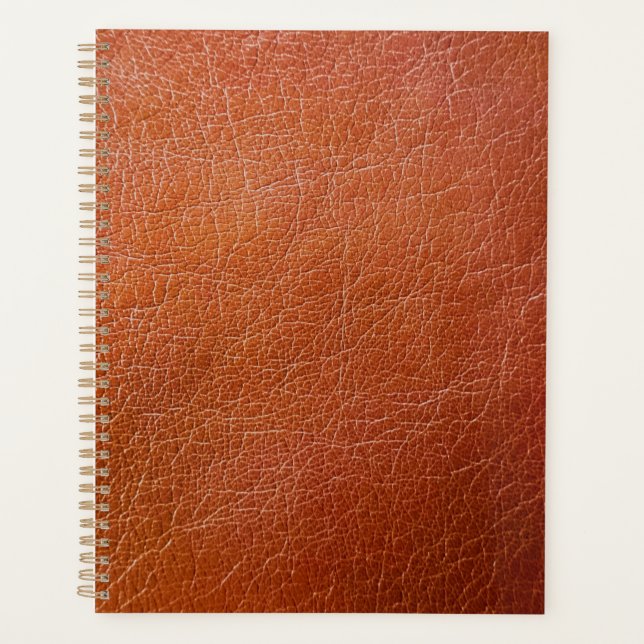 Faux brown leather  planner (Front)