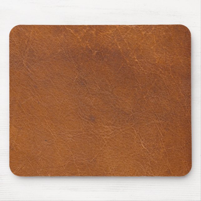 Faux Brown Leather Texture Mouse Pad (Front)
